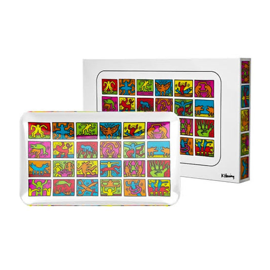 KEITH HARING GLASS ROLLING TRAY