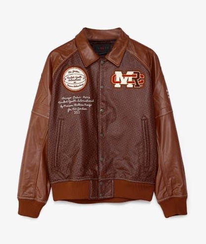 JORDAN X MAISON CHATEAU ROUGE FLIGHT JACKET BROWN