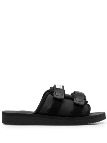 SUICOKE LOGO PATCH SLIP-ON SLIDES BLACK