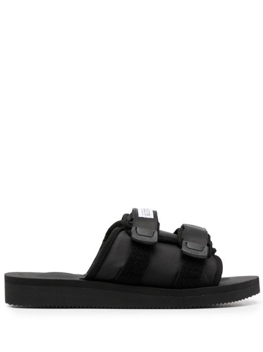 SUICOKE LOGO PATCH SLIP-ON SLIDES BLACK