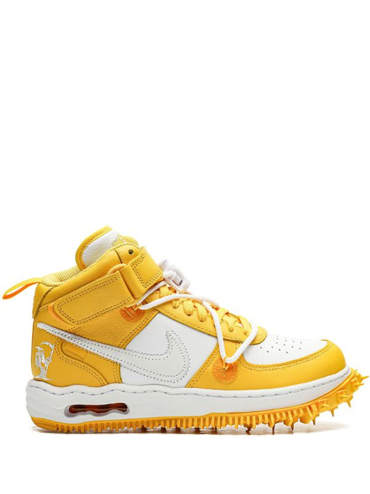 NIKE X OFF-WHITE AIR FORCE 1 MID SP LTHR  MAIZE