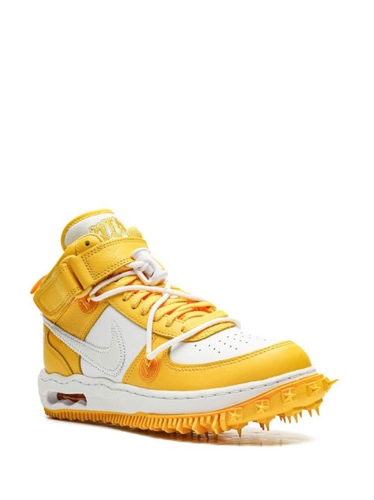NIKE X OFF-WHITE AIR FORCE 1 MID SP LTHR  MAIZE