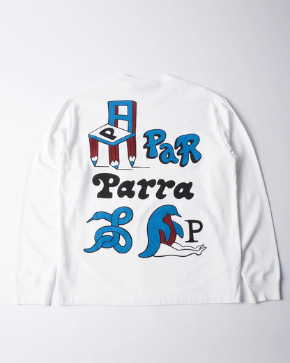 PARRA CHAIR PENCIL LONGSLEEVE T-SHIRT WHITE