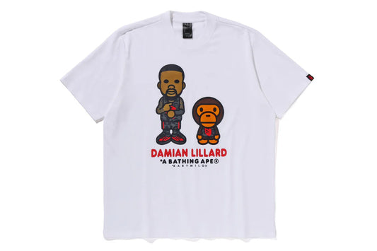 ADIDAS X  BAPE X DAME 9 GRAPHIC TEE WHITE