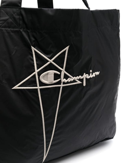 RICK OWENS X CHAMPION LOGO EMBROIDERED TOTE BAG